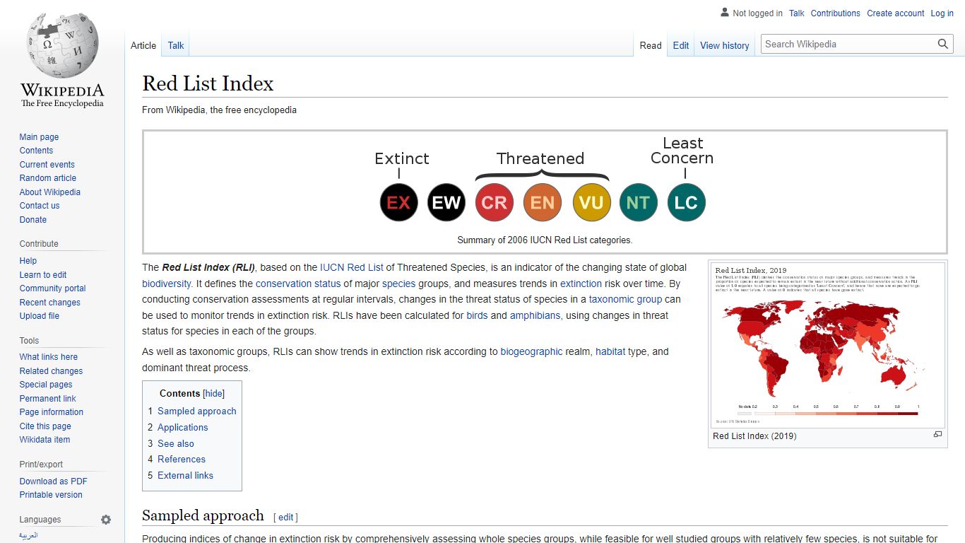 Red List Index - Wikipedia