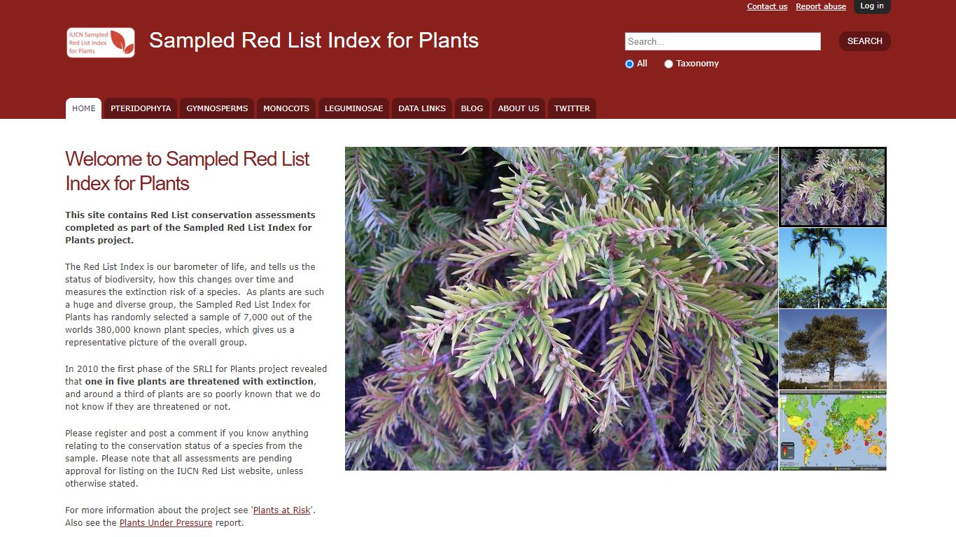 Sampled Red List Index for Plants