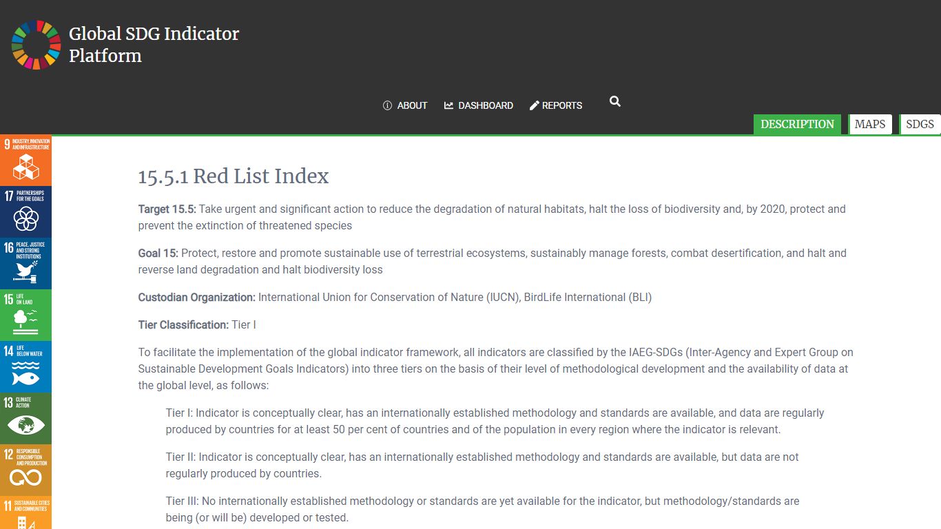 15.5.1 Red List Index - Global SDG Indicator Platform